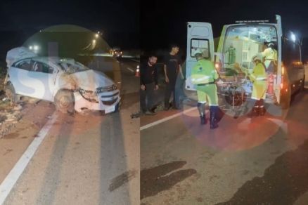 Carro capota e deixa cinco pessoas feridas em rodovia de MT