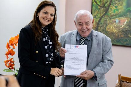 A presidente da OAB-MT, Gisela Cardoso, e presidente do TJMT, o desembargador Jos Zuquim Nogueira