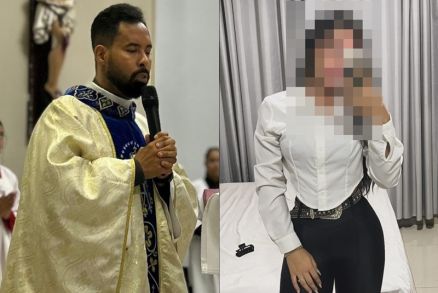 O padre Luciano Simplcio, que foi flagrado em quarto com mulher