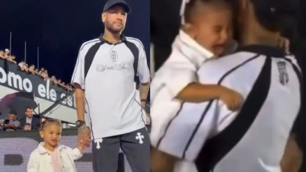 Mavie  atingida por bola na cabea em campo e amparada por Neymar; veja vdeo