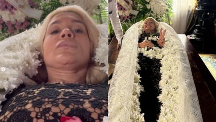 Flvia Alessandra mostrou bastidores de cena de enterro em ta Mundo Melhor! 