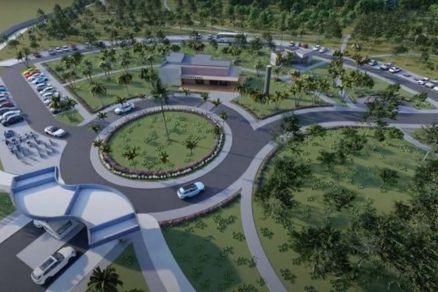Obras no Parque da Quineira, em Chapada dos Guimares, que so alvo de pedido de suspenso do MPE