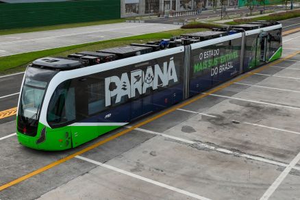 O Bonde Urbano Digital que est instalado em Curitiba, no Paran