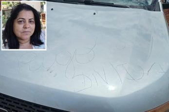 Mulher  assassinada e criminoso deixa mensagem no carro