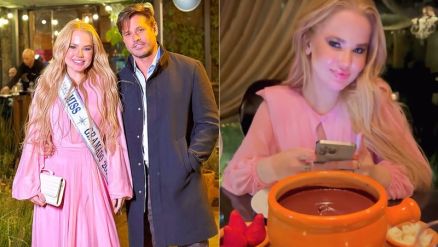 Marcela Tomaszewski usou a faixa de Miss Gramado 2025 em jantar 