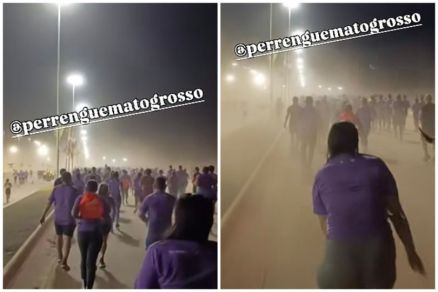 Imagens do vendaval que surpreendeu corredores