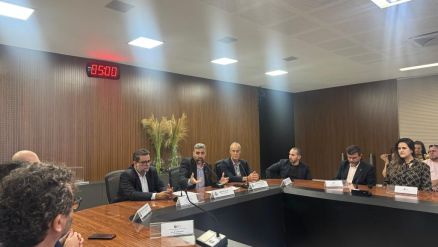 Secretrio-adjunto Rodrigo Zanin, Presidente da Fapemat, Marcos de S e Diretor Regional da FINEP, Fernando Ribeiro
