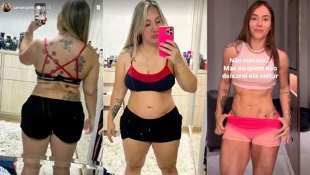 Samara Pink mostrou antes e depois de sua transformao corporal 