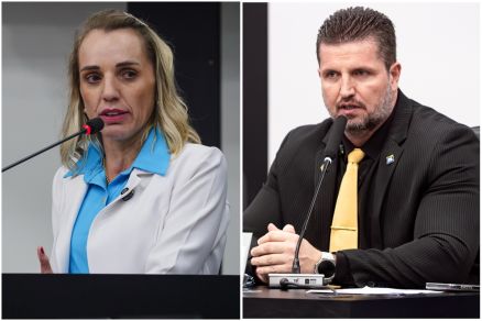 Os vereadores Katiuscia Mantelli e Rafael Ranalli: constrangimento em sesso