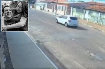 Cmeras flagram acidente que matou casal em bairro de Cuiab