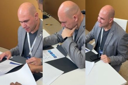 O prefeito Abilio Brunini, que est em viagem a Dubai, nos Emirados rabes