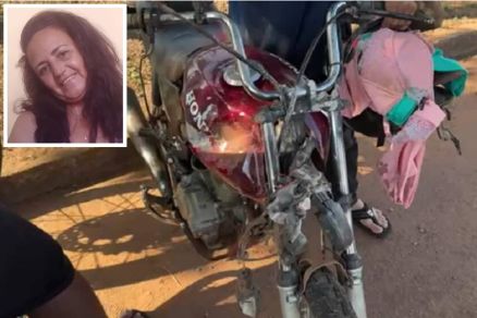 Rosngela da Silva (detalhe) pilotava motocicleta quando acidente aconteceu