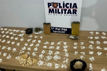 PM apreendeu 1.127 mil pores de cocana e tabletes de maconha