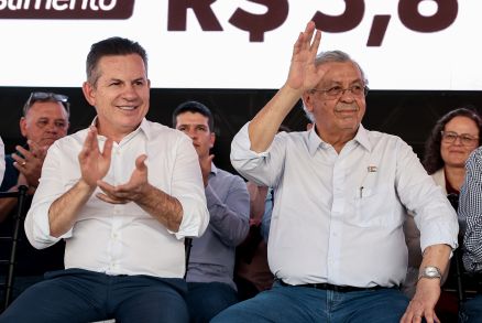 O governador Mauro Mendes e o senador Jayme Campos participaram da reuni�o por liga��o telef�nica