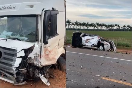 A pessoa que estava no carro morreu na hora; o veculo ficou totalmente destrudo com a coliso 