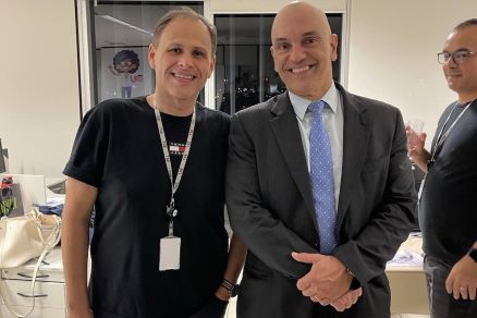 Eduardo Tagliaferro, ento chefe da AEED (Assessoria Especial de Enfrentamento  Desinformao) do TSE, e o ministro Alexandre de Moraes