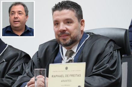 O juiz-membro do TRE, Raphael de Freitas Arantes, que acolheu HC da defesa de Gilberto Mello (no detalhe)