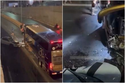 Local do acidente na Avenida Miguel Sutil, sentido Rodoviria. Polcia orientou a abertura de boletim de ocorrncia virtual