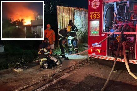 Bombeiros controlaram a situao; incndio (detalhe) aconteceu na noite de domingo (9)
