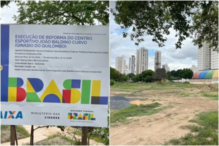 O Ginsio do Quilombo, em Cuiab, que deveria ser reinaugurado nesta tera-feira (11)