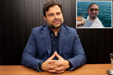 O delegado Guilherme Fachinelli, afirmou que contador Eduardo Cristian (detalhe) era lder de esquema 