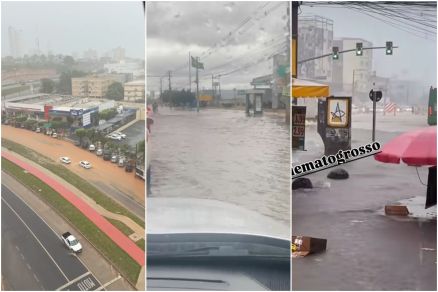 Chuva forte causou alagamento na Avenida do CPA e no Centro da Capital