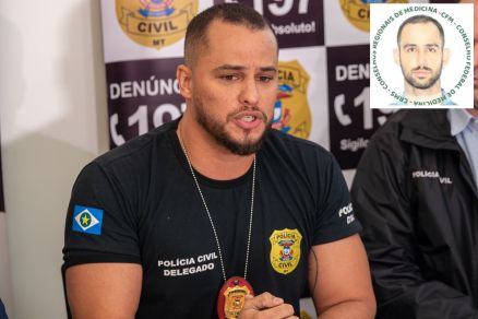 O delegado Pablo Carneiro, que deu voz de priso ao mdico residente (no detalhe) 