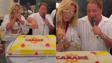 Leonardo jogou cachaa em bolo inaugural de cruzeiro 