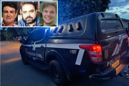Da esquerda para direita, a vtima Everton Passos de Andrade e os assassinos Matheus Augusto Drago Schnoor e Richard Bortolo Julinor 