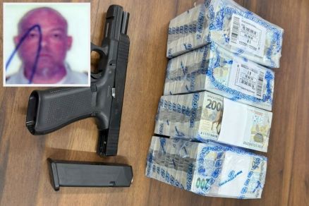 O policial militar Marcel de Abreu (detalhe) que foi preso com dinheiro em espcie