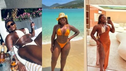 Jojo Todynho posa com diferentes modelos de biquni