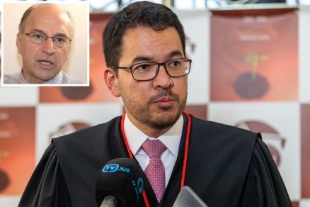 O desembargador Hlio Nishiyama, que negou habeas corpus de Mrcio Fernando de Barros Pieroni (no detalhe) 