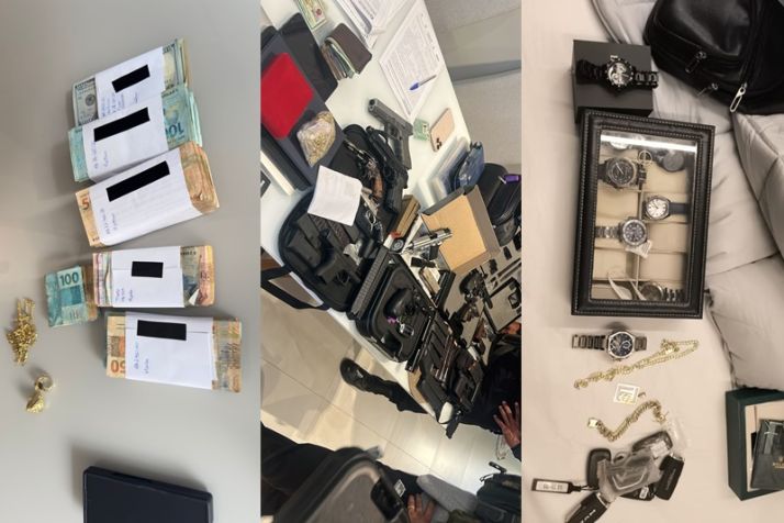 Gaeco apreende arsenal, relgios de luxo e dlares com PMs 