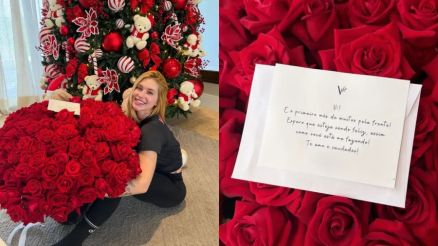 Virginia recebe flores de Vini Jr.