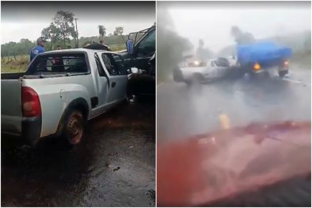 Registro do local da coliso aps a atuao dos bombeiros; corpos foram liberados para a Politec