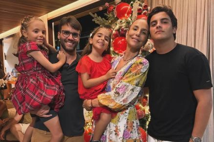 Ivete Sangalo, Daniel Cady e os trs filhos: Helena, Marina e Marcelo