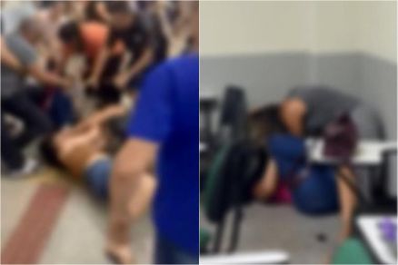 Estudantes brigam dentro de faculdade no bairro CPA I, em Cuiab  