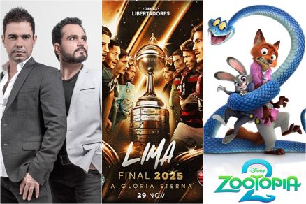 Zez Di Camargo & Luciano, final da Libertadores e estreia de Zootopia 2 animam final de semana 