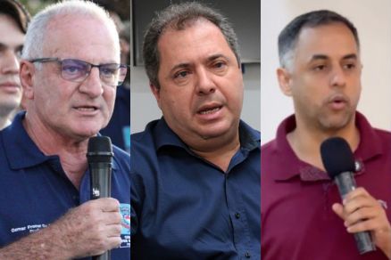 O prefeito Osmar Froner, o vereador Gilberto Mello e o vice Carlos Eduardo