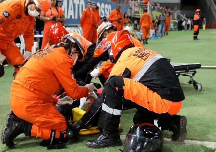 Simulao de emergncia realizada durante o evento