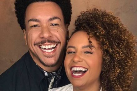 Karine Alves e Lincoln Tornado, filho do ator Tony Tornado -