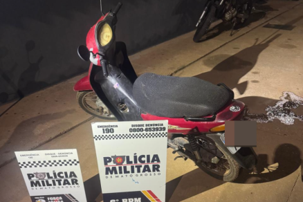 Motocicleta apreendida em ao da Polcia Militar que impediu homicdio 