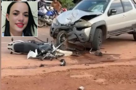 Juliana ( no detalhe) morreu aps oliso entre carro e motocicleta 