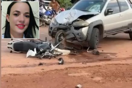 Juliana ( no detalhe) morreu ap�s olis�o entre carro e motocicleta 