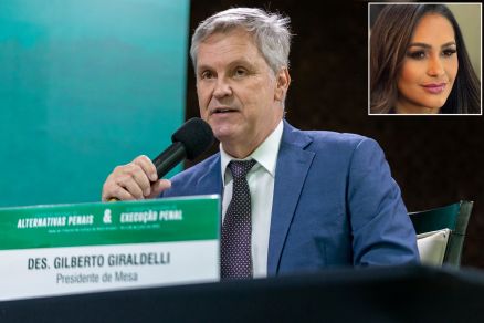 O relator Gilberto Giraldelli, que votou para negar domiciliar a Laura Kellys (no detalhe) 