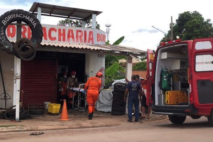 Homem  baleado na cabea em ataque a borracharia em MT