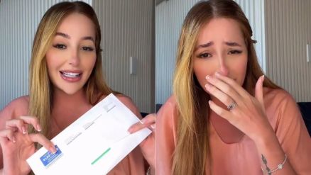 Any Awuada chorou ao mostrar exame de DNA