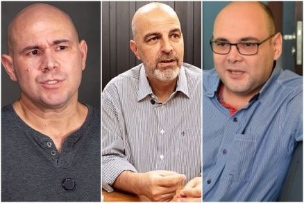 Prefeito Abilio Brunini (PL), secret�rio de educa��o Amauri Monge e Marcelo Vip 