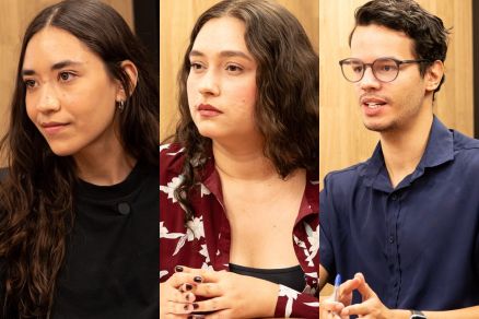 Os rep�rteres Andrelina Braz, Liz Brunetto e Giordano Tomaselli, finalistas de pr�mio