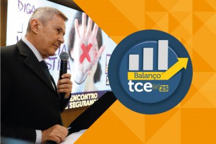 Presidente da Comiss�o, conselheiro Waldir Teis, durante 1� Encontro de Seguran�a P�blica do TCE-MT.